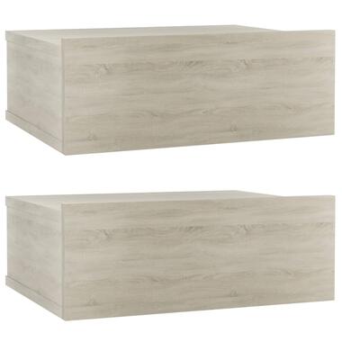 vidaXL Nachtkastjes 2 st 40x30x15 cm bewerkt hout sonoma eikenkleurig product