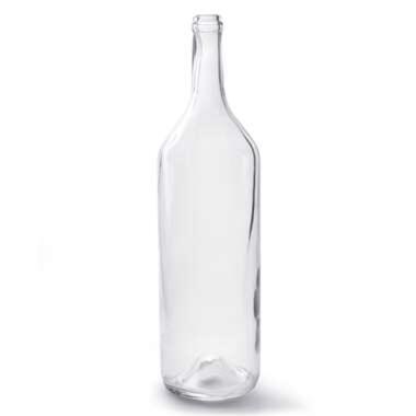 Bellatio design Vaas - flesvormig - transparant - glas - 14 x 53 cm product