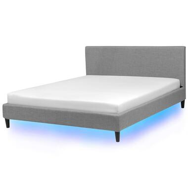 FITOU - Tweepersoonsbed LED - Grijs - 180 x 200 cm - Polyester product