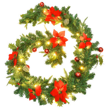 vidaXL Kerstslinger met LED-lampjes 2,7 m PVC groen product