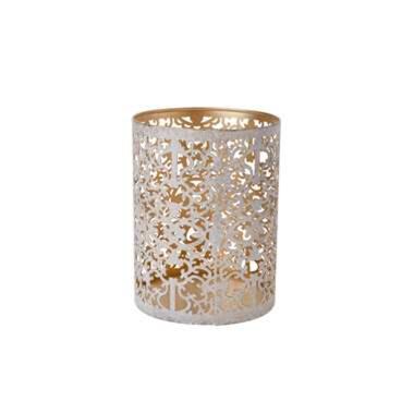 Cosy & Trendy Waxinelichthouder - wit en goud - antiek look - 9 cm product