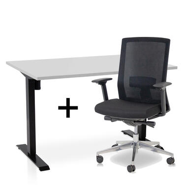 MRC EASY Set - Zit-sta bureau + bureaustoel - 140x80 - grijs product