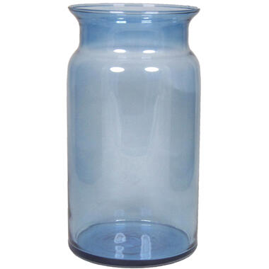 Floran Glazen melkbus vaas/vazen blauw 7 liter smalle hals 16 x 29 cm product