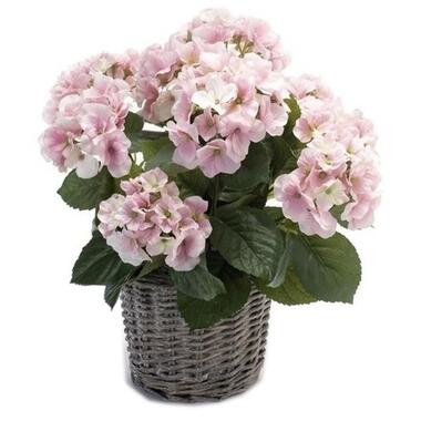 Bellatio flowers & plants Kunstplant - Hortensa - roze - 45 cm product