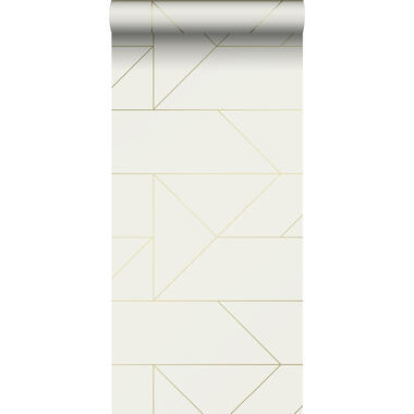 Origin behang - grafische lijnen - beige en goud - 0.53 x 10.05 m product