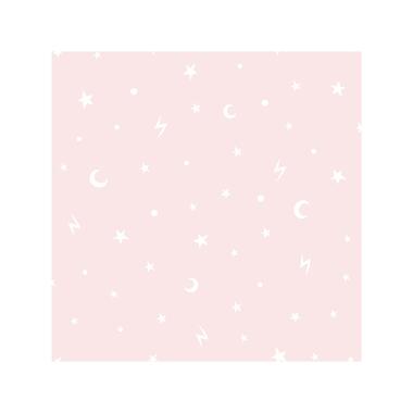 Dutch Wallcoverings - Over The Rainbow- Stars & Moons roze -0,53x10,05 product
