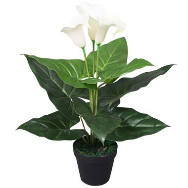 VIDAXL Kunst calla - lelie plant - met pot - 45 cm - wit product