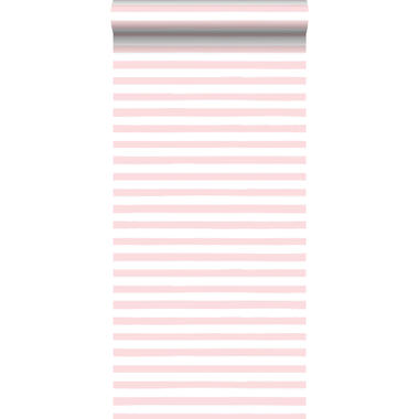 ESTAhome behang - geschilderde strepen - roze en wit - 0.53 x 10.05 m product