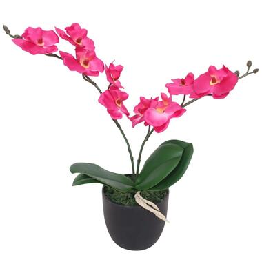 vidaXL Kunstplant orchidee met pot 30 cm rood product