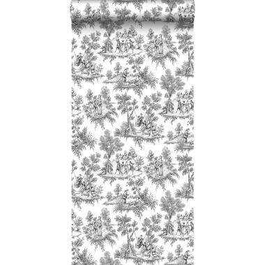 ESTAhome behang - toile de jouy print - zwart - 53 cm x 10,05 m product