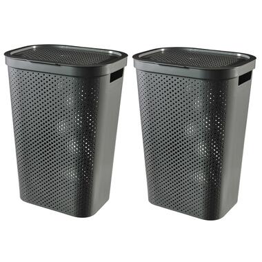 Curver Infinity Recycled Wasbox - 60L - 2 stuks - Antraciet product