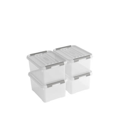 Curver Handy+ opbergbox - 15L - 4 stuks - transparant product