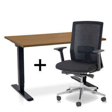 MRC COMFORT Set - Zit-sta bureau + stoel - 120x80 - havanna product