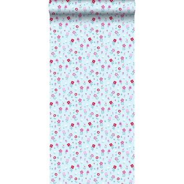 ESTAhome behang - bloemen - turquoise - 53 cm x 10,05 m product