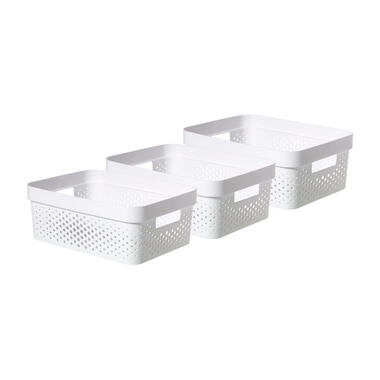 Curver Infinity Recycled Dots Opbergbox - 11L - 3 stuks - Wit product
