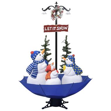 vidaXL Kerstboom sneeuwend met paraplubasis 170 cm PVC blauw product