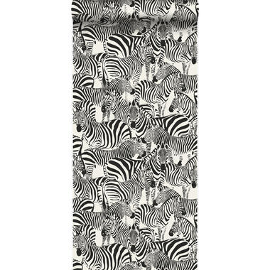 Origin behang - zebra's - zwart en wit - 53 cm x 10,05 m product