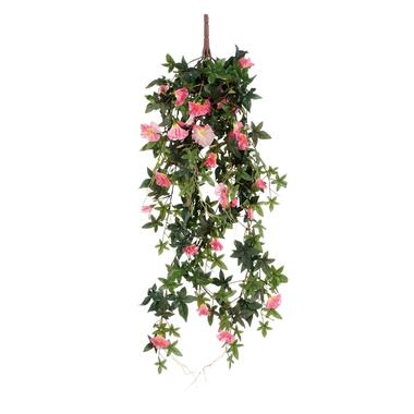Mica Decorations Kunstplant - Petunia - groen met lichtroze - 80 cm product