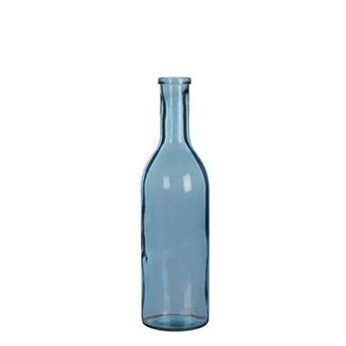Vaas fles - blauw - transparant - glas - 15 x 50 cm product
