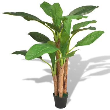 VIDAXL Kunst bananenboom plant - met pot - 175 cm - groen product