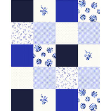 ESTAhome patchwork behang - patchwork - delfts blauw product