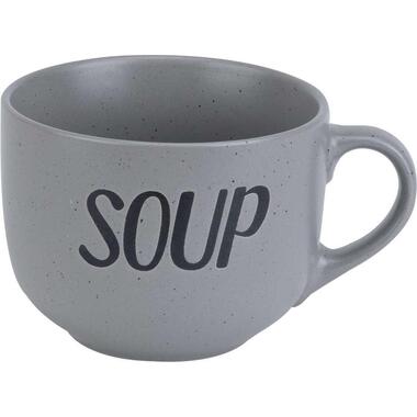 Cosy&Trendy soepkom 'Soup' met een oor - 51 cl - Grijs - Set-6 product