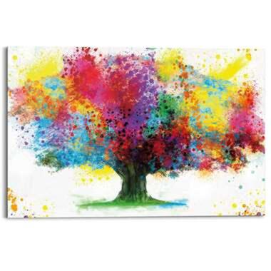 Schilderij Kleurrijke boom 60x90 cm Bont Hout product