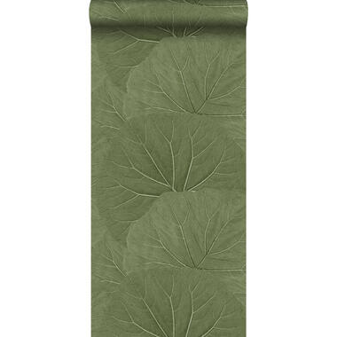 ESTAhome behang - grote bladeren - vergrijsd groen - 53 cm x 10.05 m product