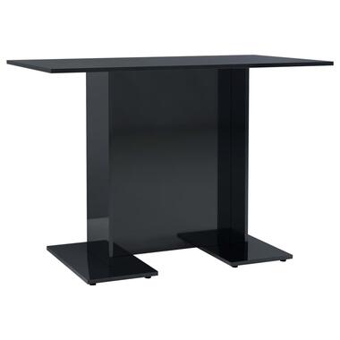 VIDAXL Eettafel 110x60x75 cm spaanplaat hoogglans zwart product