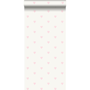 Origin behang - hartjes - roze en wit - 0.53 x 10.05 m product