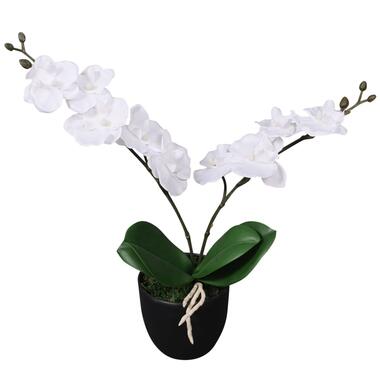 vidaXL Kunstplant orchidee met pot 30 cm wit product