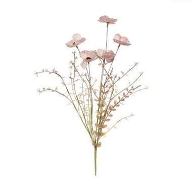 Mica Decorations Kunstplant - klaproos - papaver - roze - 53 cm product