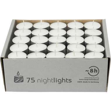 Enlightening Candles Waxinelichtjes - maxi - 75x - wit - 8 branduren product
