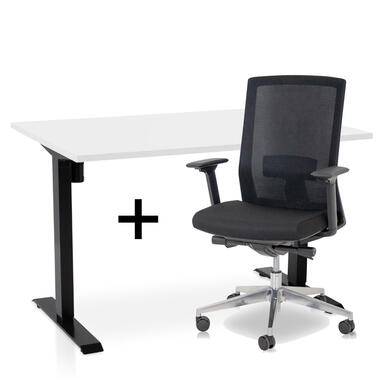 MRC EASY Set - Zit-sta bureau + bureaustoel - 120x80 - wit product