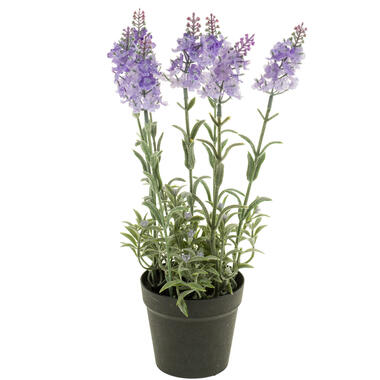 Kunstplant lavendel - lila paars - Lavandula - 28 cm product
