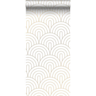 ESTAhome behang - art deco motief - wit en goud - 0.53 x 10.05 m product