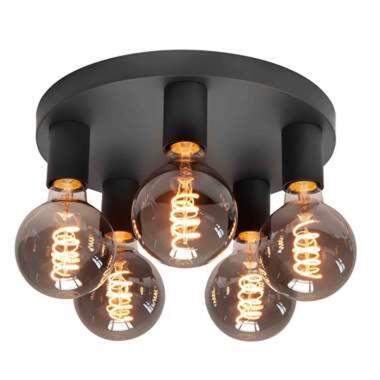 Highlight Plafondlamp Basic 5 lichts Ø 30 cm E27 zwart product