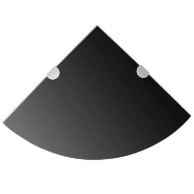 vidaXL Hoekschap met chromen dragers zwart 35x35 cm glas product