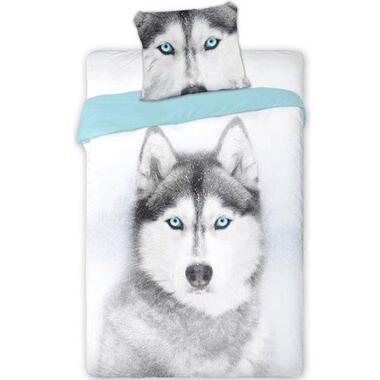 Animal Pictures Husky - Dekbedovertrek - Eenpersoons - 140 x 200 cm - Multi product