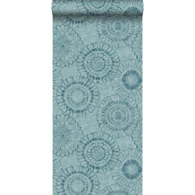 ESTAhome behang - bloemen - aqua groen - 53 cm x 10,05 m product