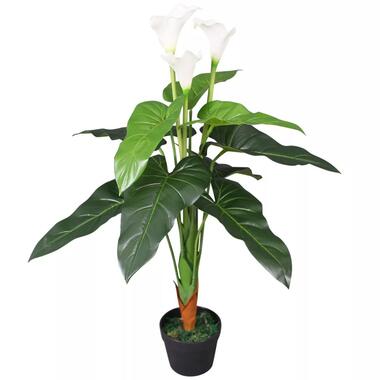 VIDAXL Kunst calla - lelie plant - met pot - 85 cm - wit product