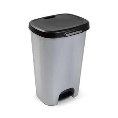 Forte Plastics Pedaalemmer - grijs - vuilnisbak met deksel - 50 l product