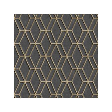 Dutch Wallcoverings - Wallstitch hexagonal black - 0,53x10,05m product