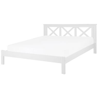 Beliani Tweepersoonsbed TANNAY - Wit dennenhout product