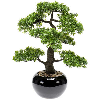 Kunstplant Bonsai boompje - Ficus Retusa - in pot - 47 cm product