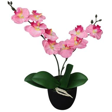 vidaXL Kunstplant orchidee met pot 30 cm roze product