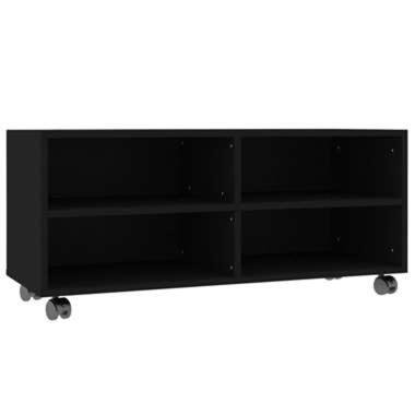 VIDAXL Tv-meubel met wieltjes 90x35x35 cm spaanplaat zwart product