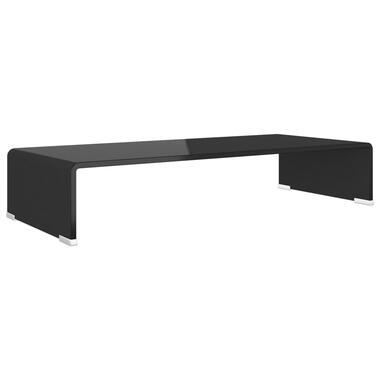 vidaXL Tv-meubel/monitorverhoger zwart 70x30x13 cm glas product