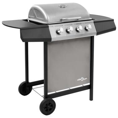 vidaXL Gasbarbecue met 4 branders - zwart en zilverkleurig product