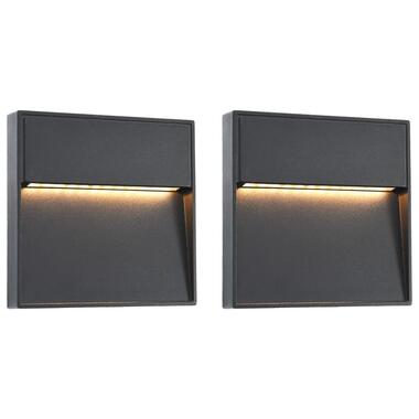 vidaXL LED-buitenwandlampen 2 st 3 W vierkant zwart product